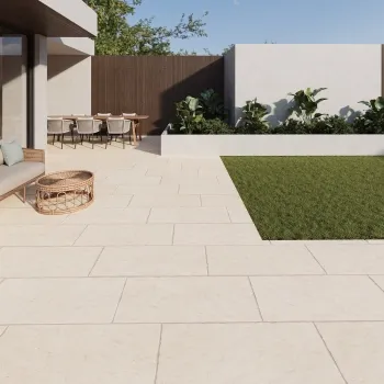 Irta Beige Stone Effect Matt Porcelain Outdoor Slab Tile