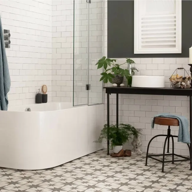 Rustic Ceramic White Gloss Mini Metro Wall Tiles