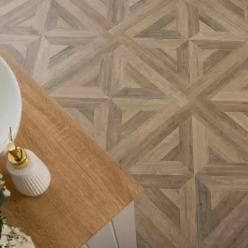 Empire Oak Parquet Brown Wood Effect Porcelain Wall and Floor Tiles