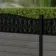 LuxeLine Composite Fence Panel Light Grey 3ft High - Floral Decorative Screen with Aluminium Post