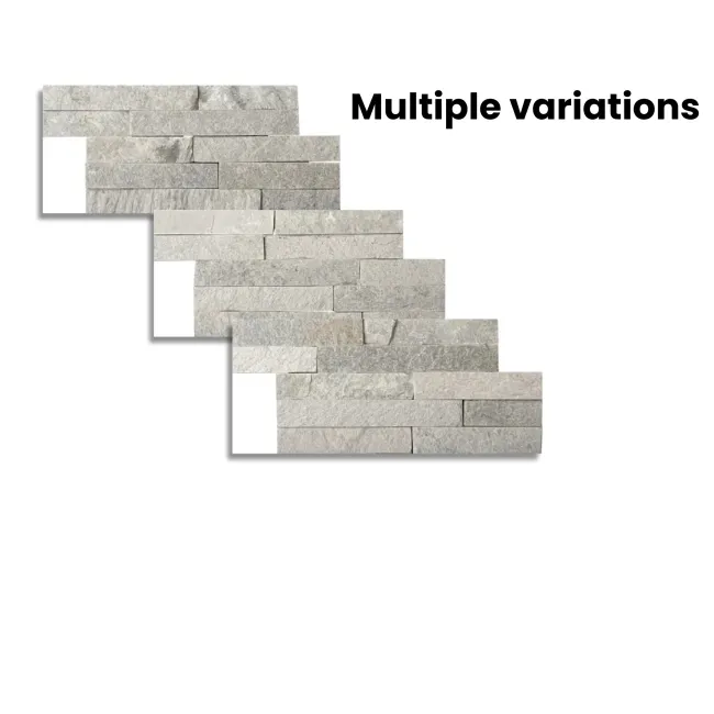 Ledgestone Ice White Split Face Slate 300x150 Tiles