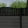 LuxeLine Composite Fence Panel Dark Grey 6ft High - Floral Decorative Screen with Buried Aluminium Post