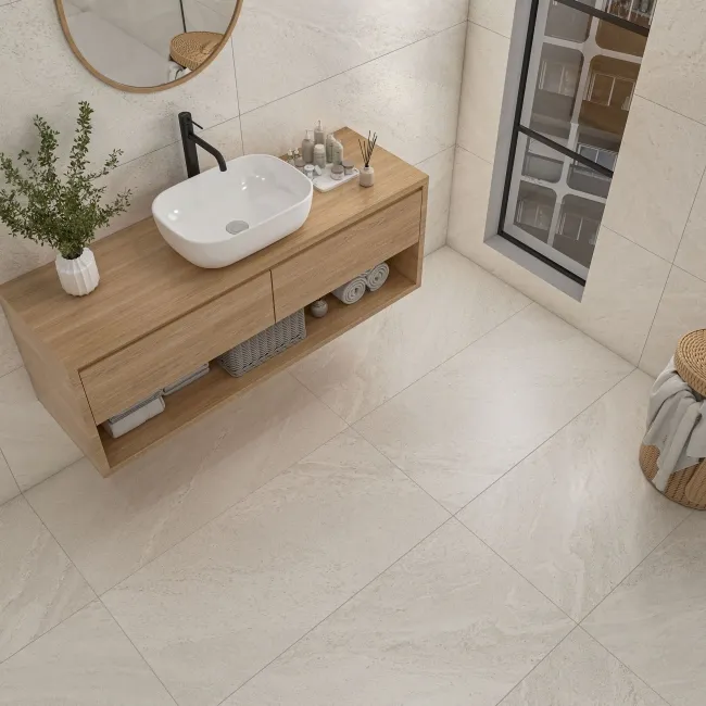 Alchemy Pearl Grey Slate Effect Anti Slip Large Porcelain Tile 1200x600mm