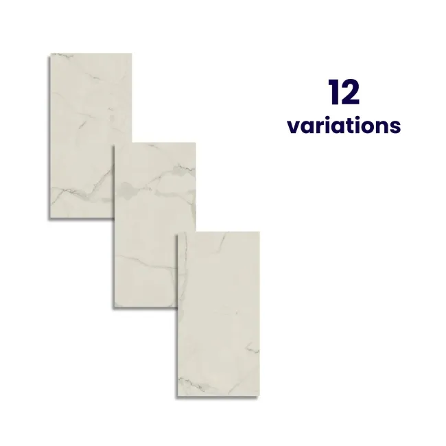 Frost White Marble Tile Luxury Click Vinyl Flooring 5.5mm