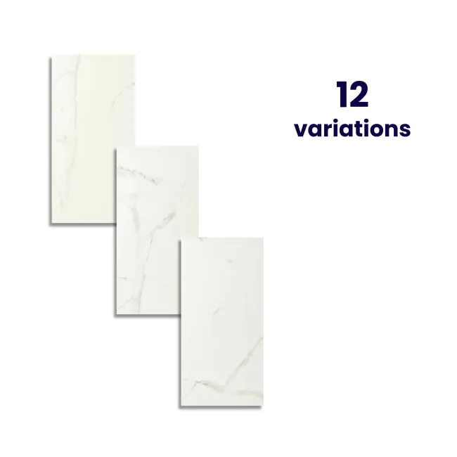 Frost White Marble Tile Luxury Click Vinyl Flooring 6mm