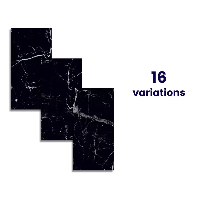 Marquina Black Polished Marble Effect 60x30 Wall and Floor Tiles
