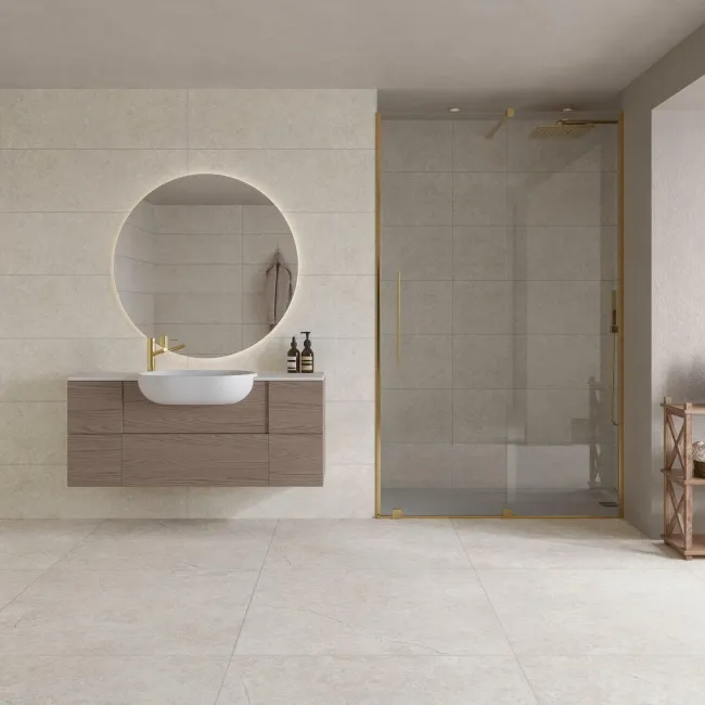 Alchemy Earth Beige Limestone Effect Anti Slip Porcelain Tile 900x900mm