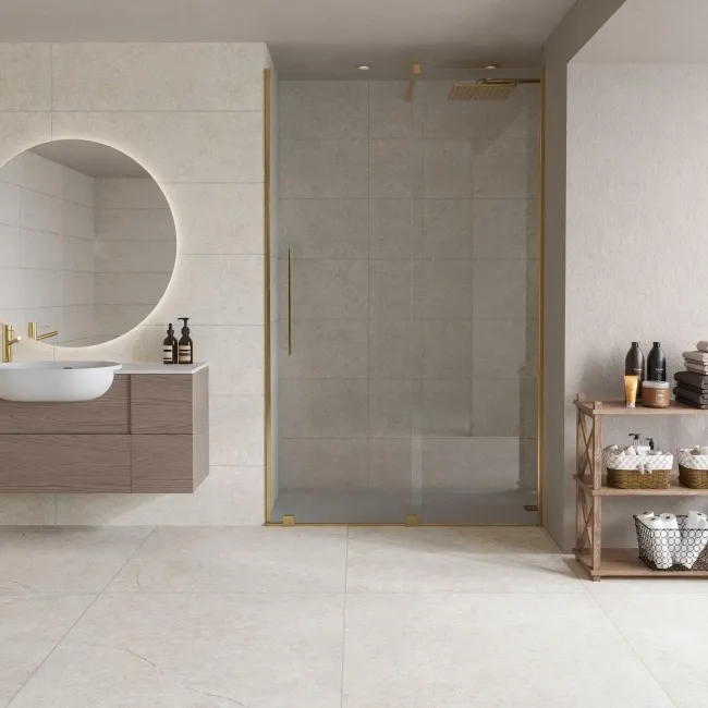 Alchemy Earth Beige Limestone Effect Matt Ceramic Wall Tile 1000x333mm