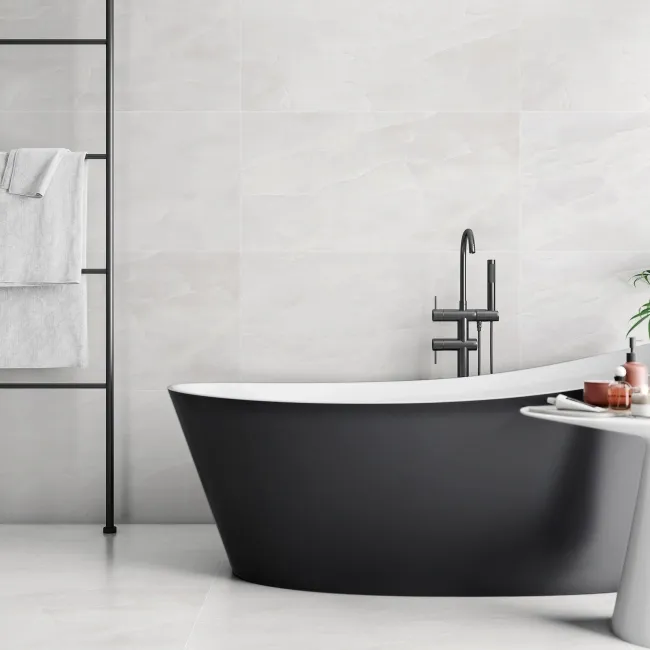 Namibia White Marble Effect Silk Porcelain Floor Tile