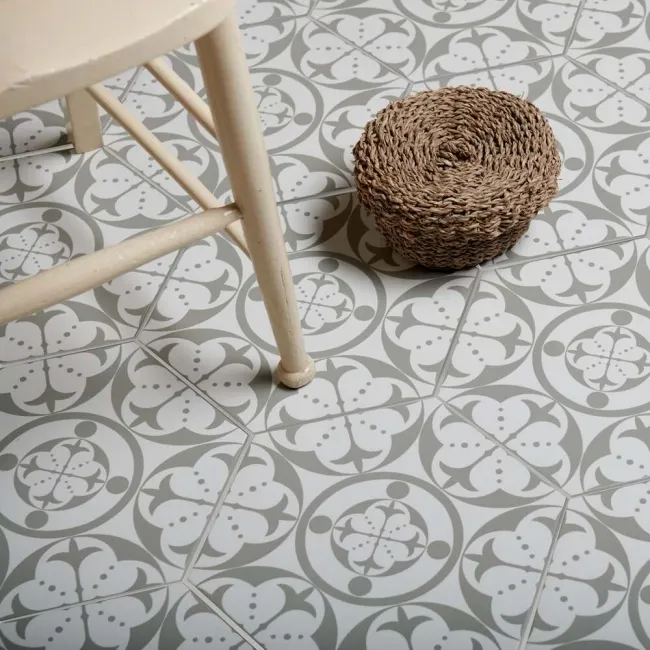 Kendal Hexagon Grey Satin Pattern Wall and Floor Tiles