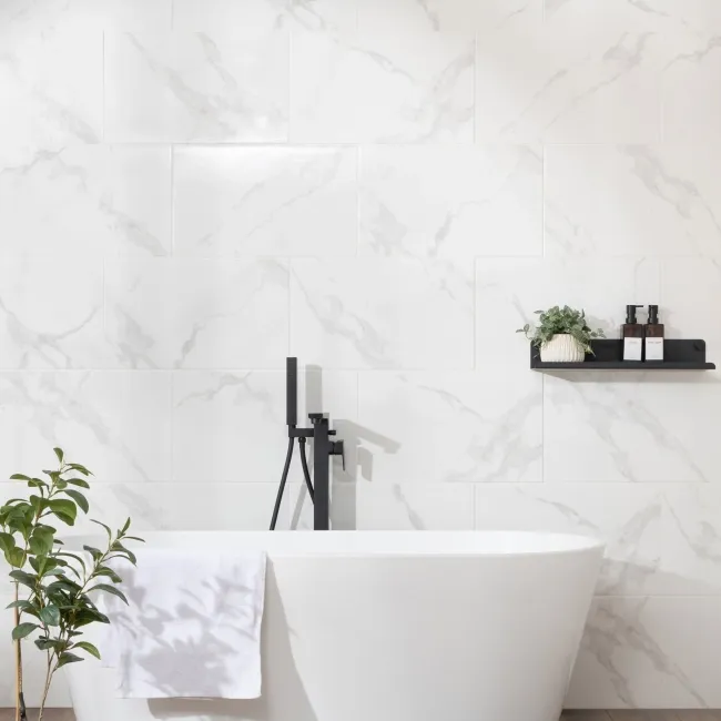 Carrara Grey Marble Effect Tiles