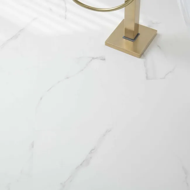 Frost White Marble Tile Luxury Click Vinyl Flooring 5.5mm