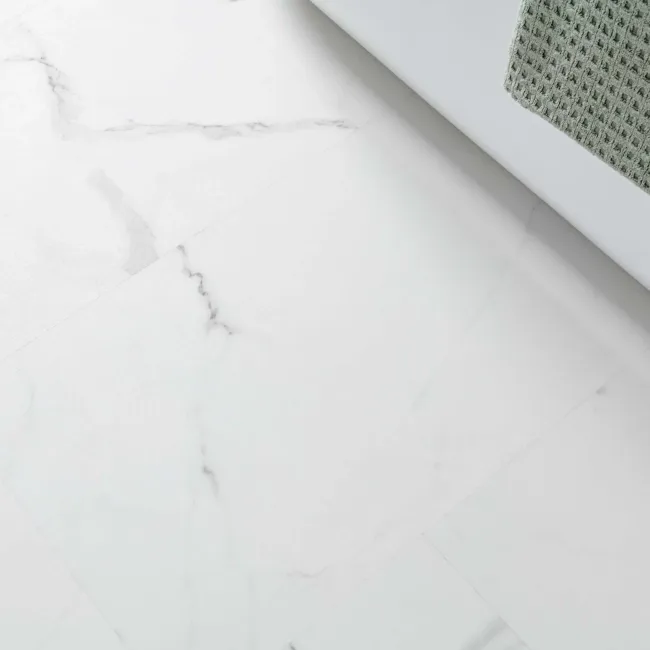 Frost White Marble Tile Luxury Click Vinyl Flooring 6mm