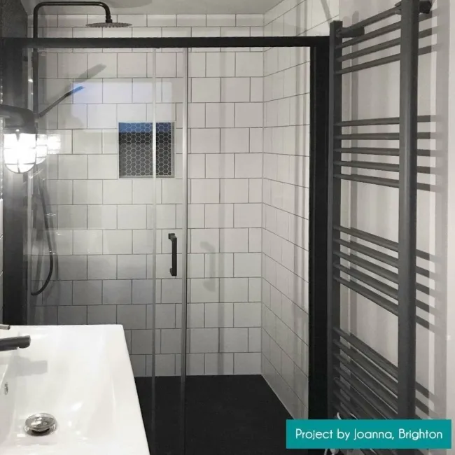 Pixel Black 23x23 Hexagon Matt Mosaic Tiles