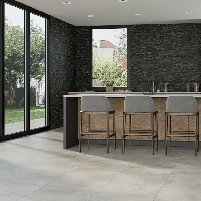 Foil Ash Metallic Stone Effect Wall And Floor Tiles