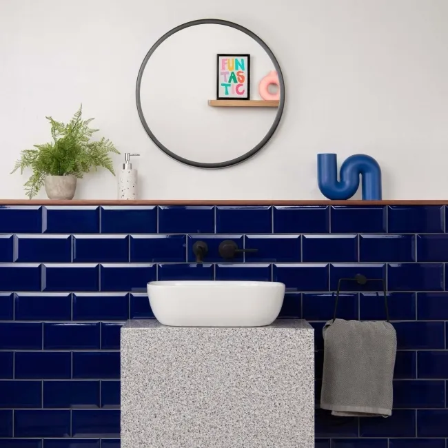 Manor House Blue Gloss Ceramic Metro Wall Tiles