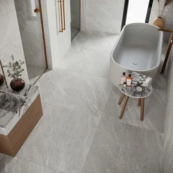 Alchemy Pearl Grey Slate Effect Anti Slip Porcelain Tile 900x900mm