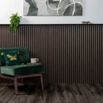 Trepanel® Walnut Brown Acoustic Half Wood Wall Panels
