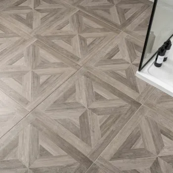 Empire Ash Parquet Brown Wood Effect Porcelain Wall and Floor Tiles