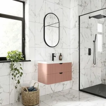 Modern Statuario Polished Marble Effect 600x300 Tiles