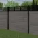 LuxeLine Composite Fence Panel Light Grey 6ft High - Slat Decorative Screen with Buried Aluminium Post