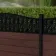 LuxeLine Composite Fence Panel Walnut 3ft High - Floral Decorative Screen with Aluminium Post