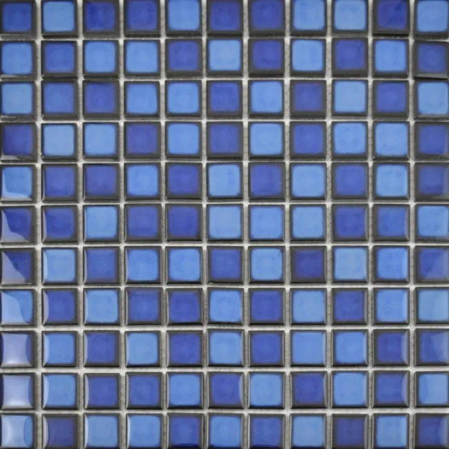 Pixel Ocean Dark Blue Blend Mosaic Tiles 25x25