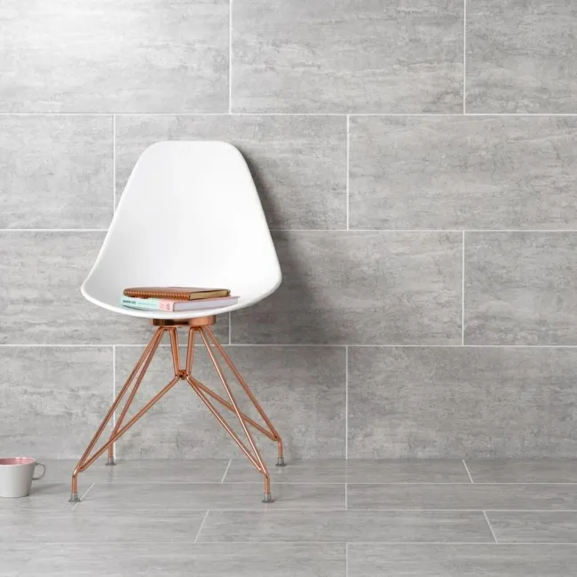 Coast Oyster Shell Grey Matt Stone Effect Wall And Floor Tiles