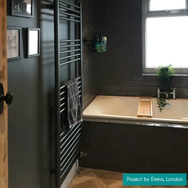 Rustic Gloss Graphite Ceramic Grey Rustic Metro Tiles