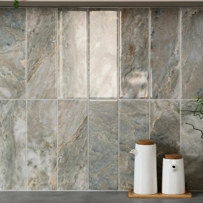 Passion Onyx Pear Light Green Marble Effect Wall Tiles