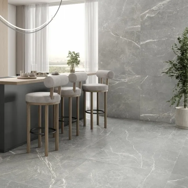 Avebury Dark Grey Stone Effect Floor Tiles 900x900