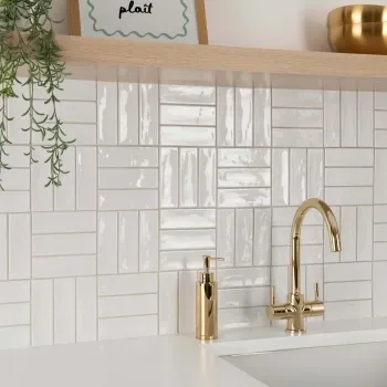 Hamlet White Gloss Brick Wall and Floor Tiles