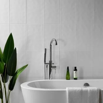Innocence White Bumpy Gloss Plain Wall Tiles