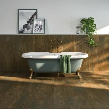 Foil Rust Brown Large Metallic Stone Effect 1200x600 Tiles