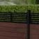 LuxeLine Composite Fence Panel Walnut 3ft High - Slat Decorative Screen with Aluminium Post