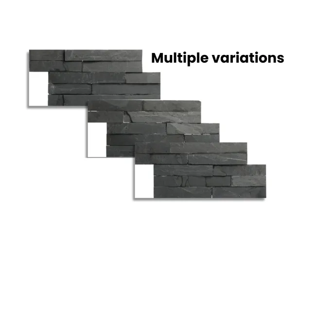 Ledgestone Black Split Face Slate 300x150 Tiles
