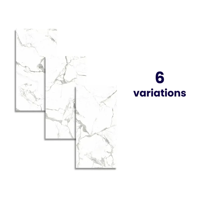 Modern Statuario Matt Marble Effect Tiles 600x1200
