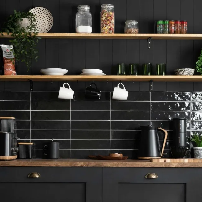 Faith Black Gloss Wall and Floor Tile