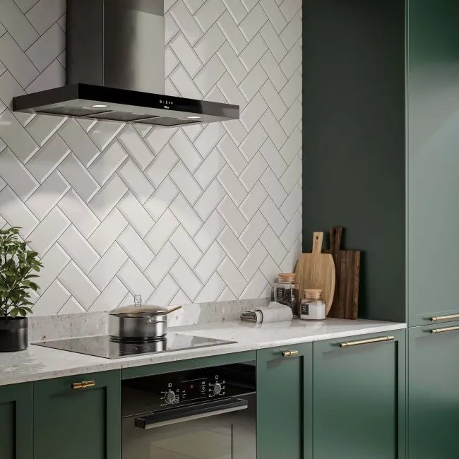 Brick Lane White Gloss Bevelled Metro Wall Tiles