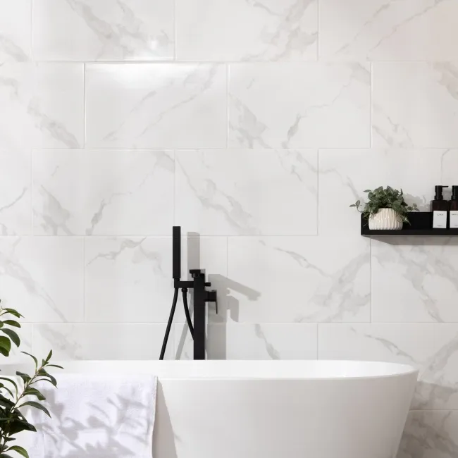 Carrara Grey Marble Effect Tiles