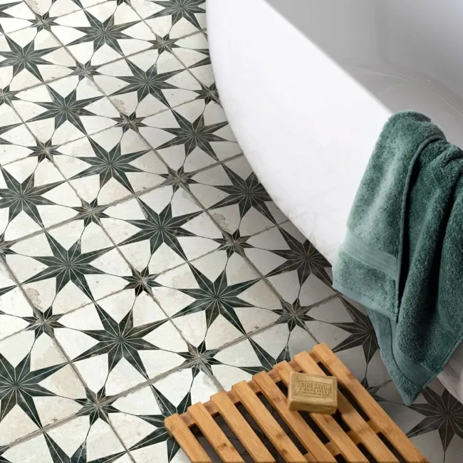 Scintilla Black Star Pattern Tiles