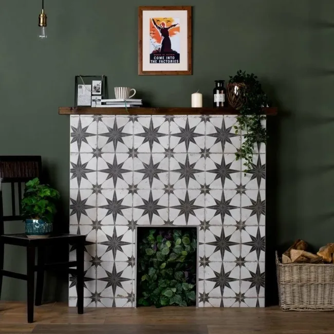 Scintilla Black Star Pattern Tiles