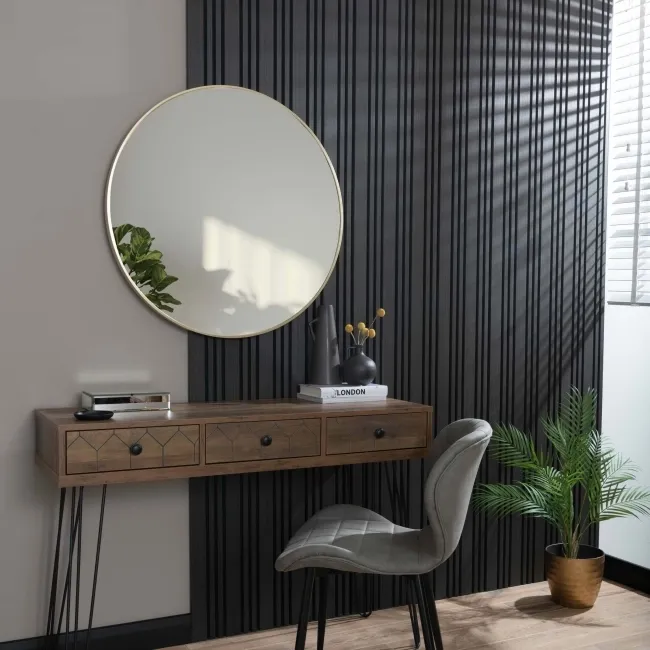 Trepanel Design® Noir Black Multi-Width Acoustic Wood Wall Panels
