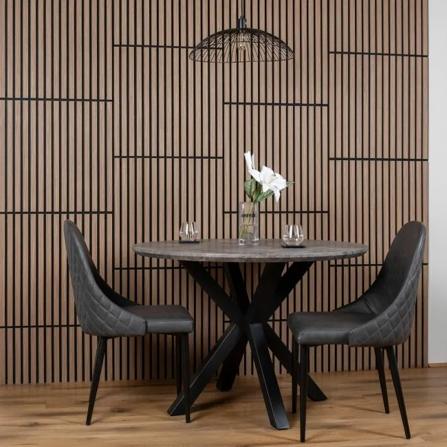 Trepanel® Smoked Oak Square Acoustic Wood Wall Panels