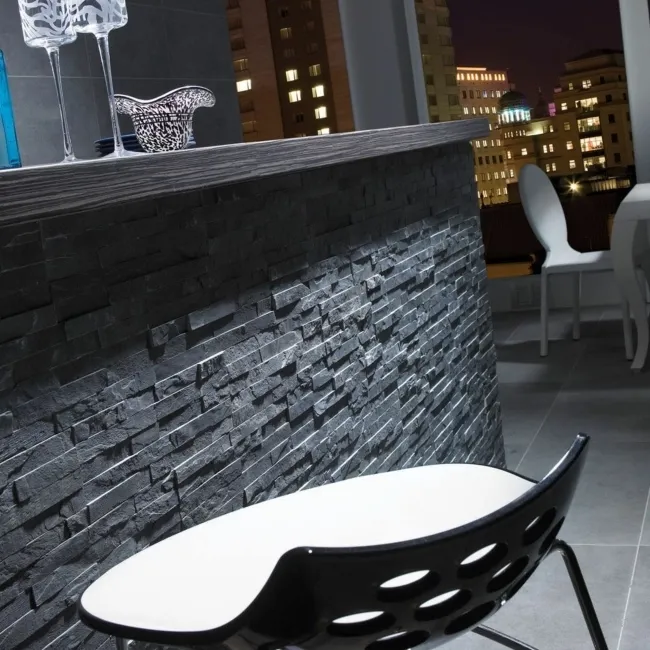 Ledgestone Black Split Face Slate 300x150 Tiles