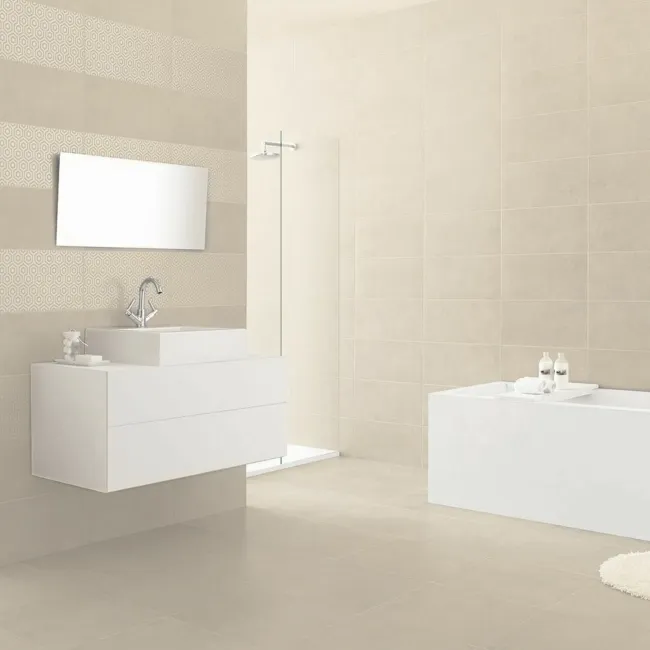 EggShell Cream Matt Stone Effect Wall Tiles
