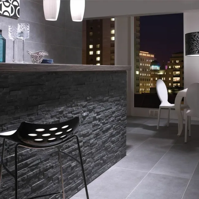 Ledgestone Black Split Face Slate 300x150 Tiles