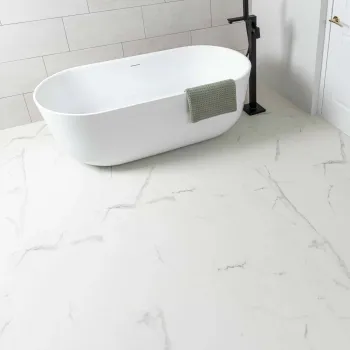 Frost White Marble Tile Luxury Click Vinyl Flooring 6mm