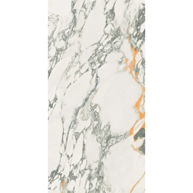 Deluxe Gold Leaf Ultra Porcelain Gloss White Marble Effect Tiles