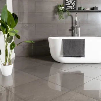 Lounge Polished Dark Grey Stone Effect 600x600 Wall And Floor Tiles